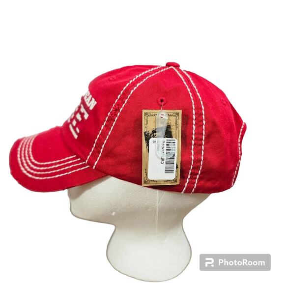 KBETHOS Vintage " All American Babe" Red Distressed Ball Cap, Trucker's Hat NWT - Picture 2 of 8